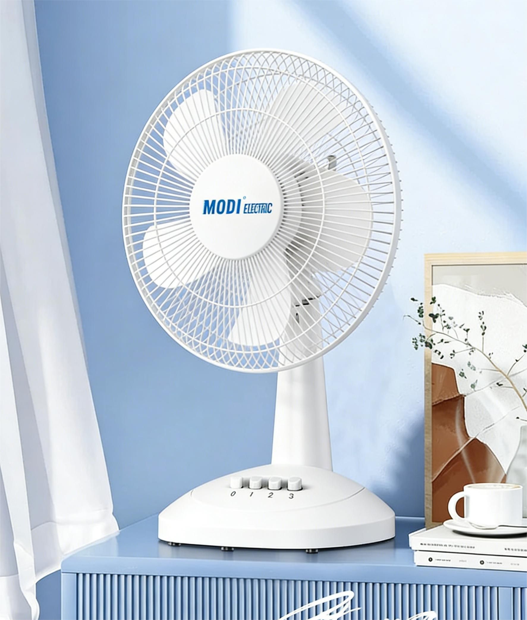MODI 16 Inch Standing Fan, 3 Speed Quiet Oscillating Electric Floor Fan with Powerful Motor for Home Use