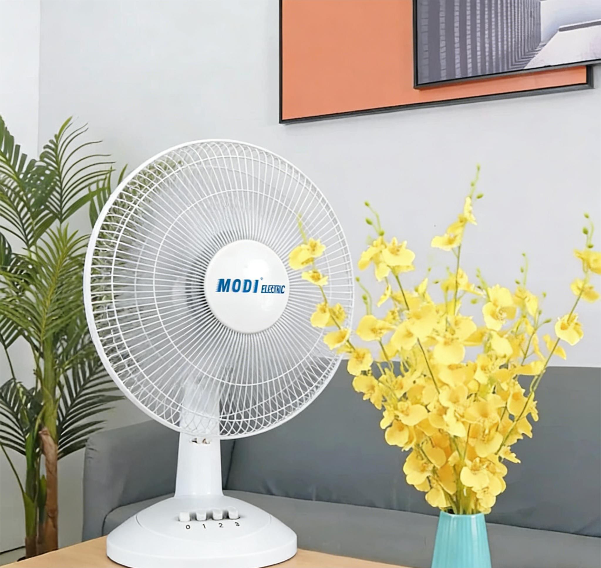 MODI 16 Inch Standing Fan, 3 Speed Quiet Oscillating Electric Floor Fan with Powerful Motor for Home Use