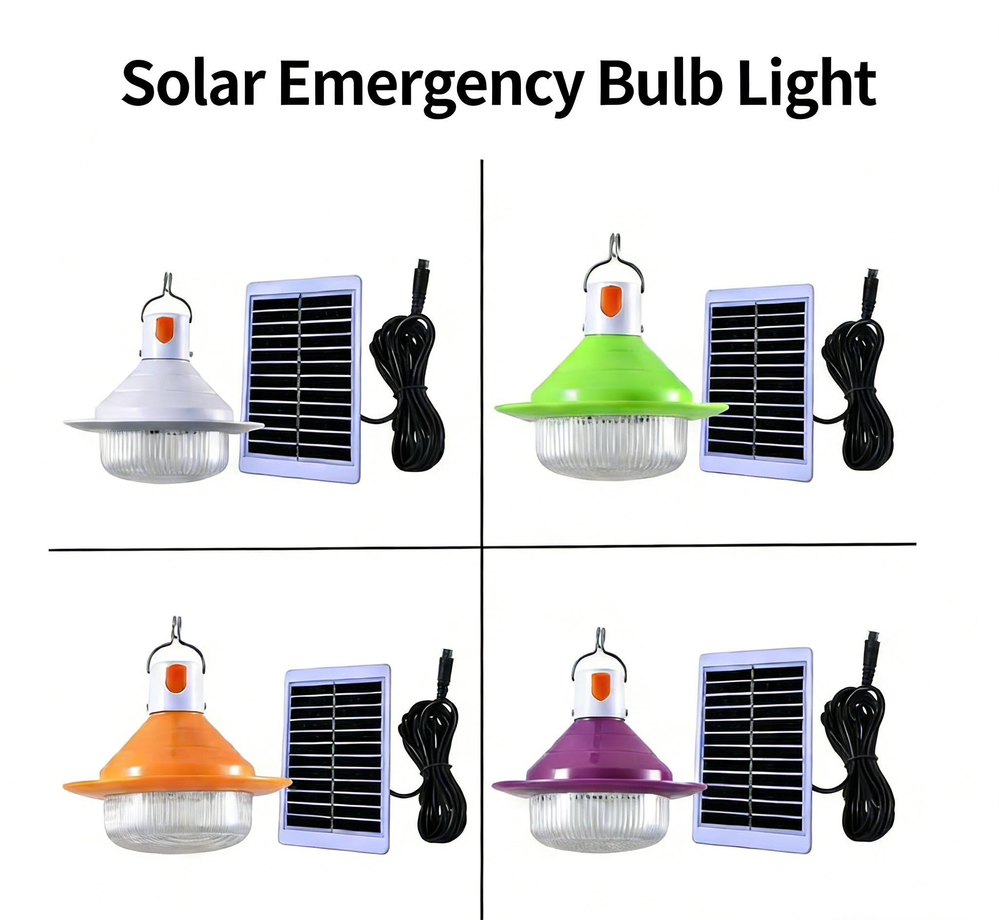 MODI Solar Light Bulb, LED Portable Outdoor Solar Powered Lamp LED Lighting for Camp Tent Night Fishing Emergency Lights Flash