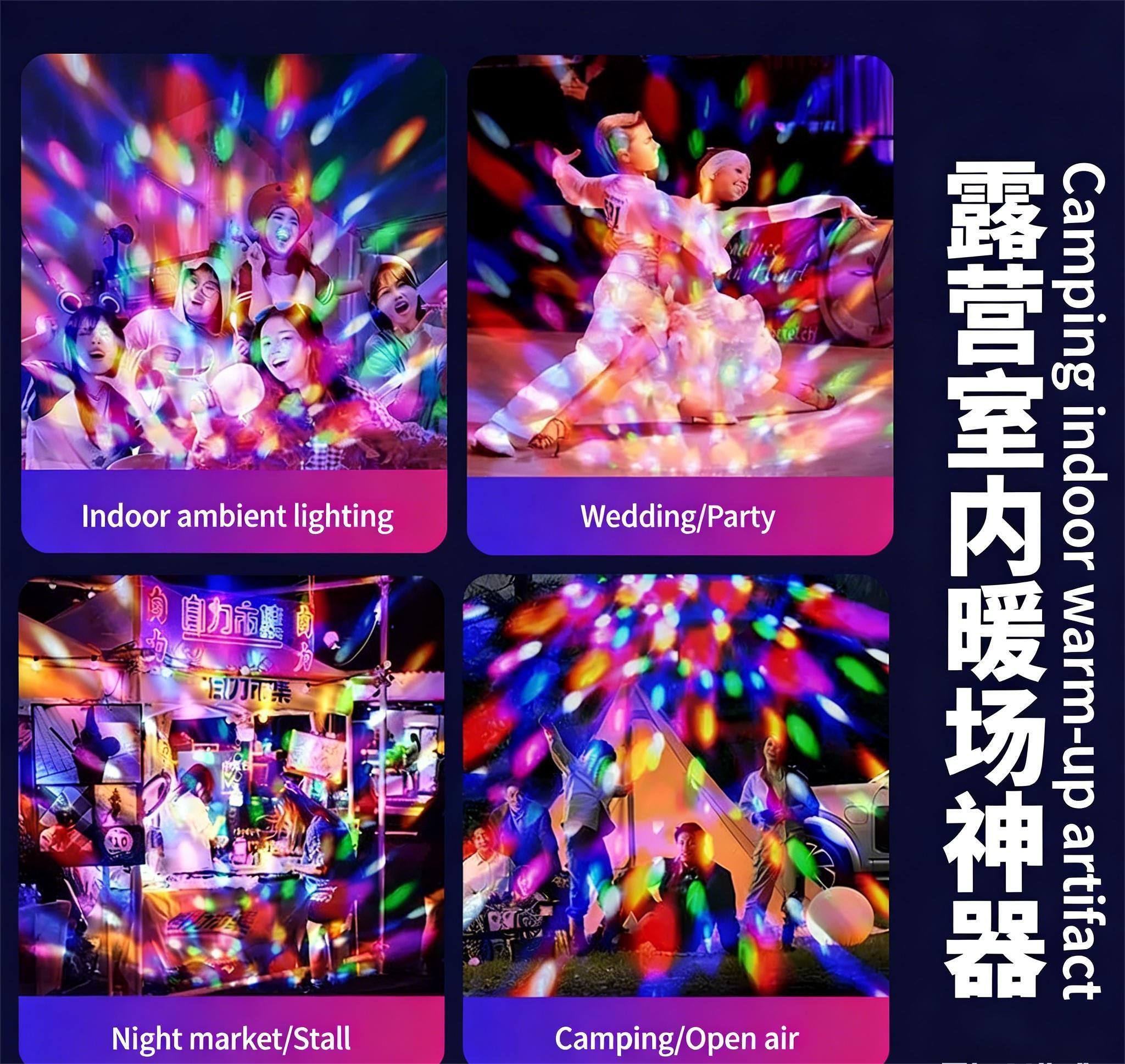 MODI Disco Ball Party Lights  DJ Stage Lighting for Indoor Room Outdoor Dance Floor Parties Birthday Rave Home Karaoke Halloween Christmas Wedding Show Bar Club Decorations