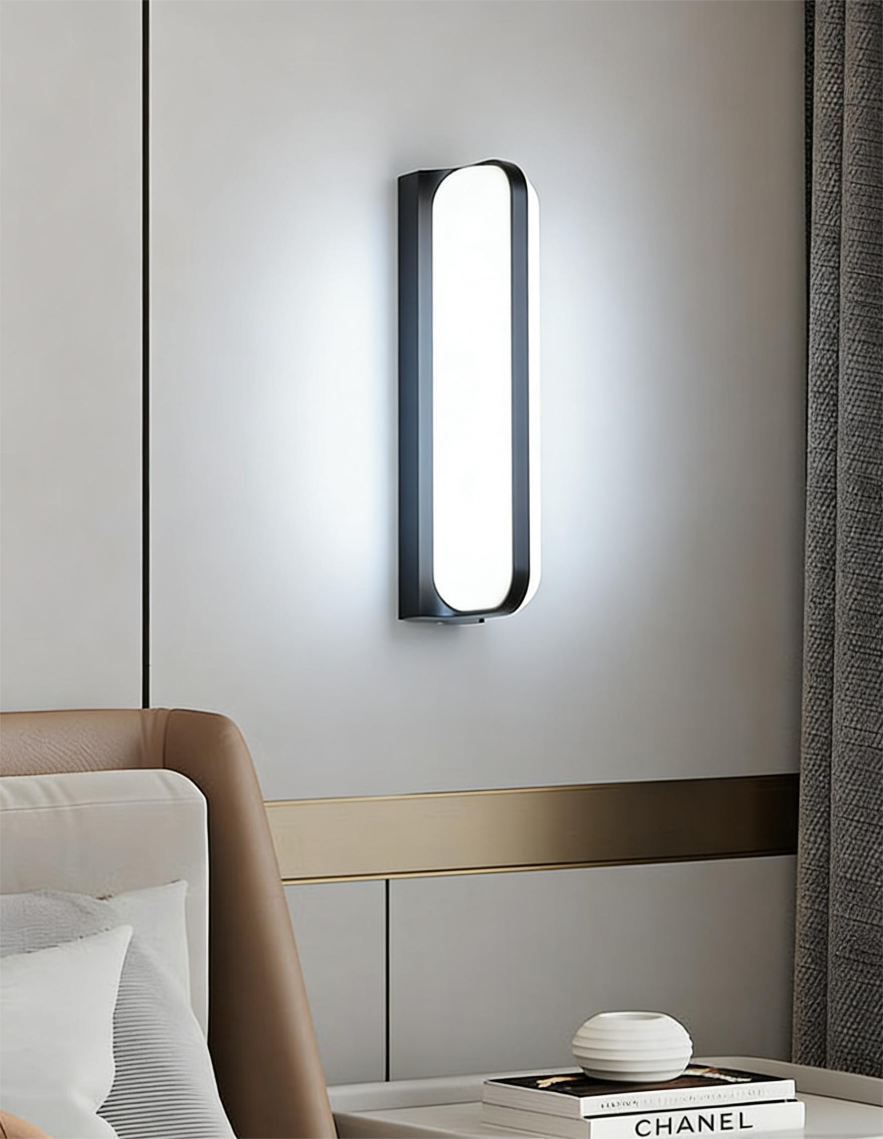 MODI Modern Minimalist LED Wall Light 24W, Waterproof Indoor/Outdoor Lighting, Acrylic Shade & Metal Body for Bedroom, Hallway, Balcony