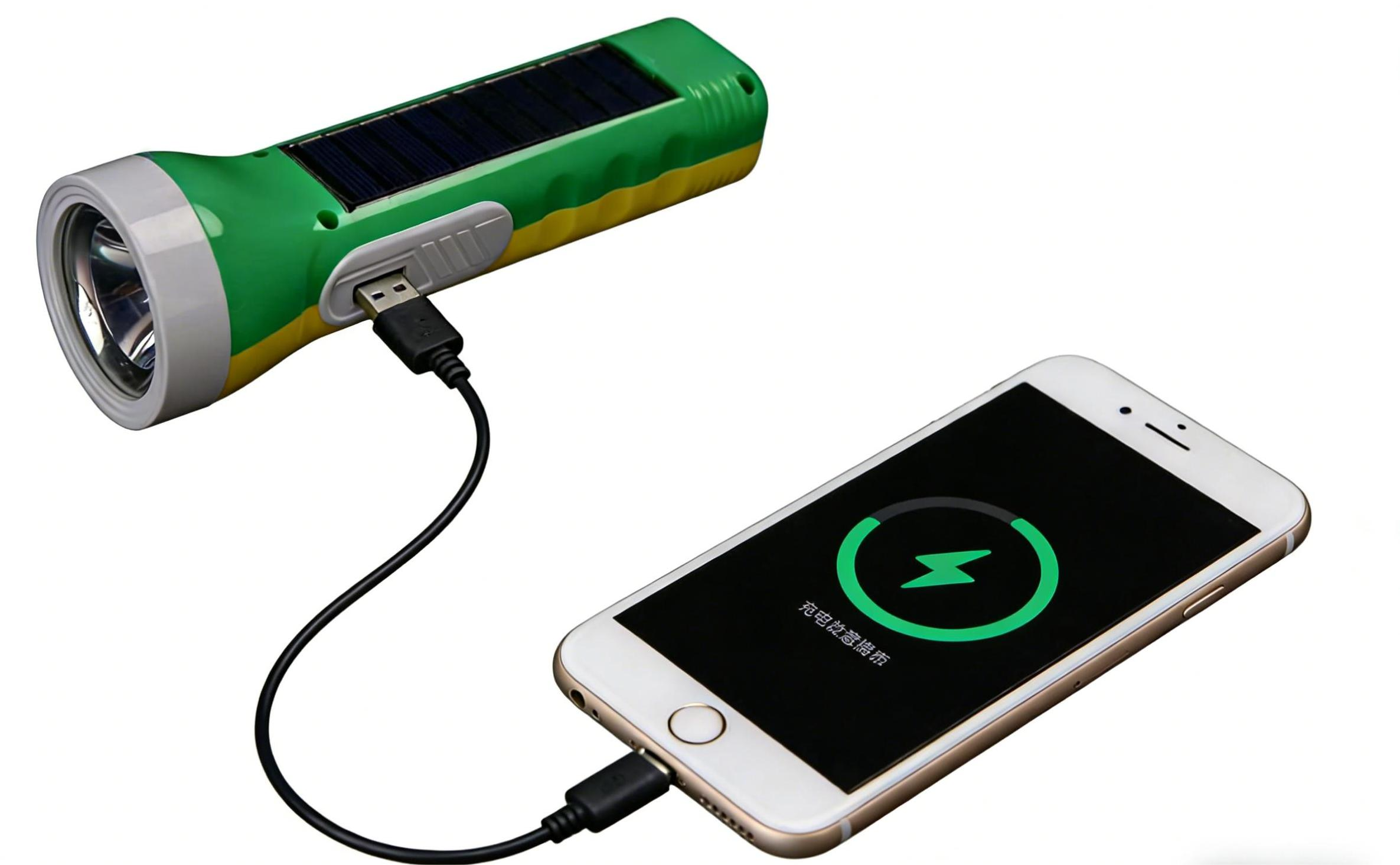 MODI Rechargeable Solar Flashlight Portable Outdoor Ultra-Bright Waterproof Dual Light Source Emergency Torch For Household Power Failure Disaster Rescue