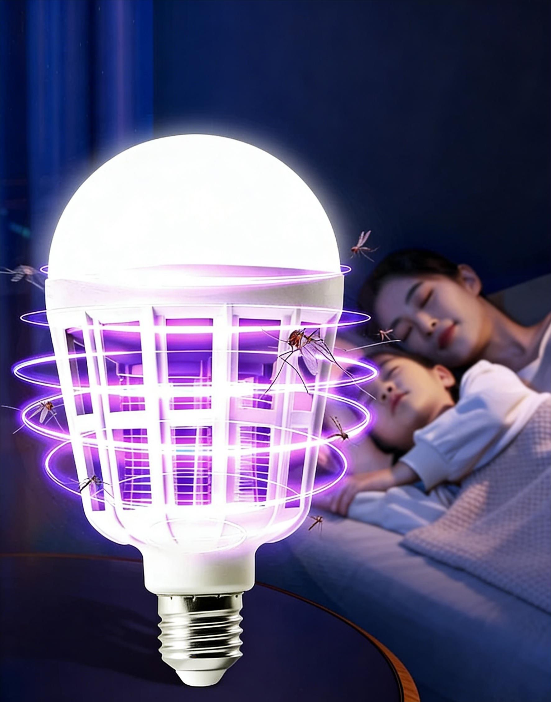 MODI E27 LED Mosquito Killer Bulb 2-in-1 Mosquito Zapper & Lighting Lamp Multi-Function for Home Bedroom