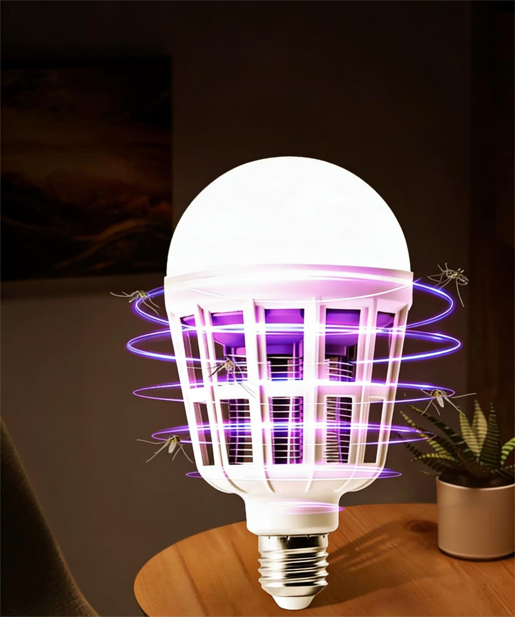 MODI E27 LED Mosquito Killer Bulb 2-in-1 Mosquito Zapper & Lighting Lamp Multi-Function for Home Bedroom