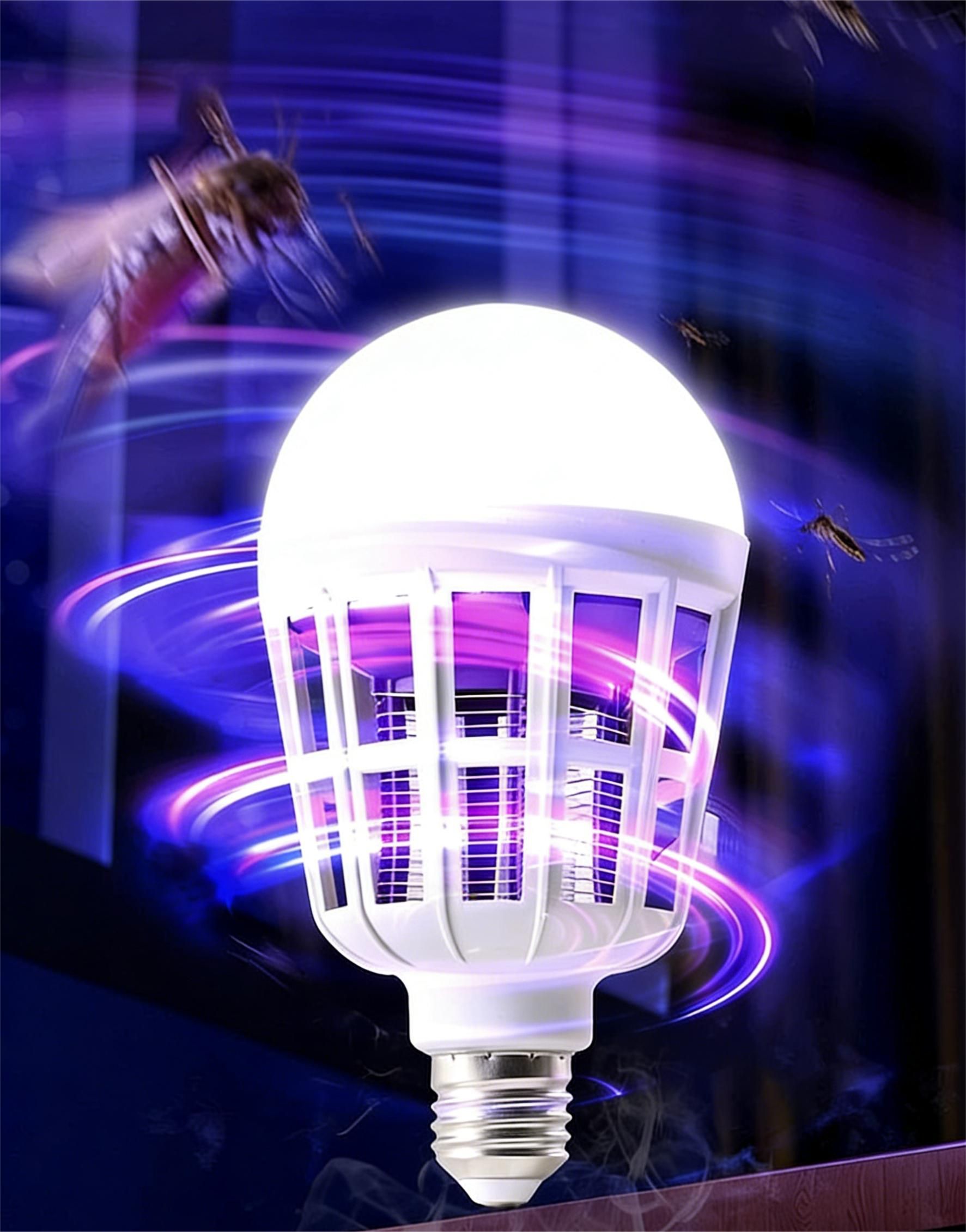 MODI E27 LED Mosquito Killer Bulb 2-in-1 Mosquito Zapper & Lighting Lamp Multi-Function for Home Bedroom