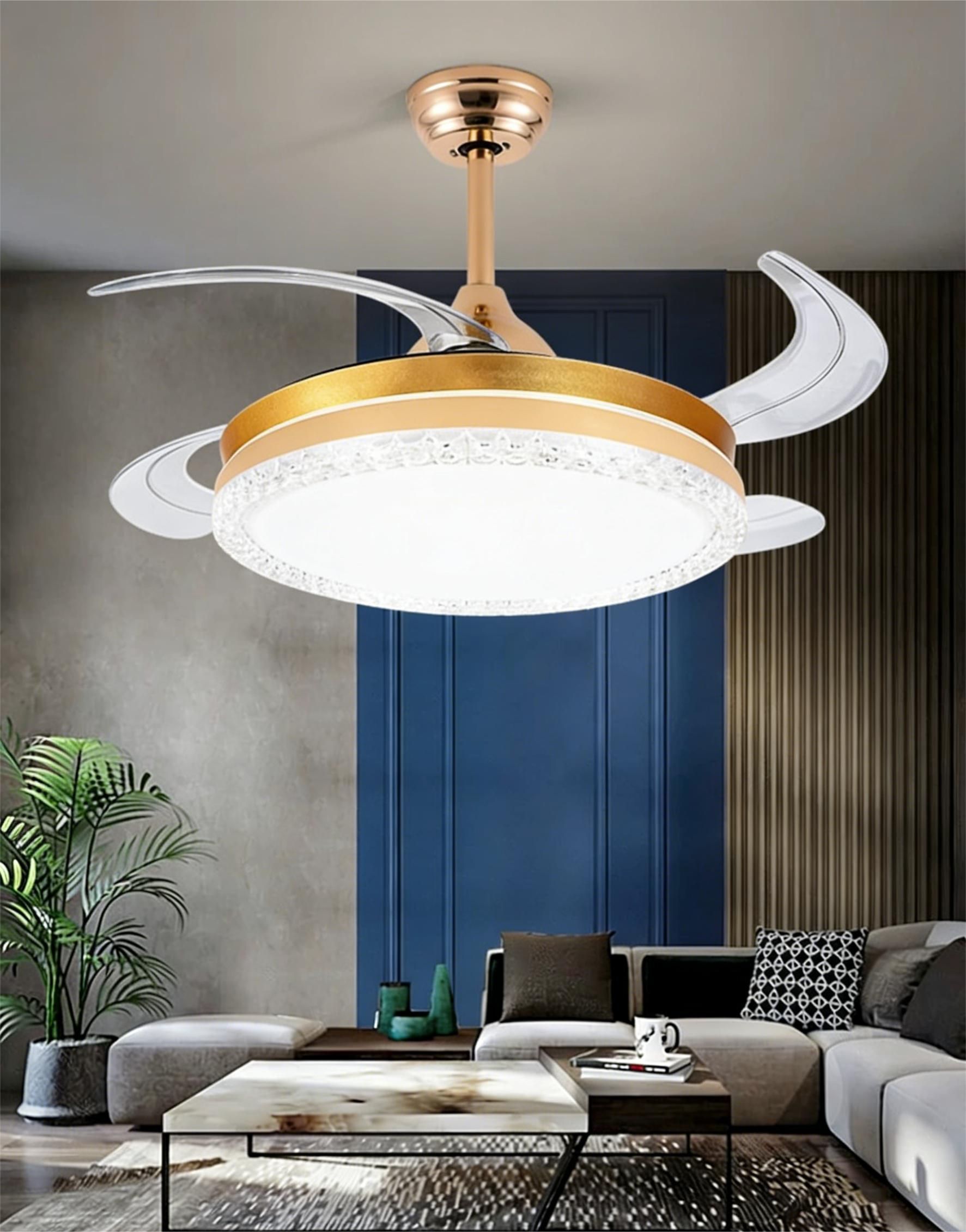 MODI New Ceiling Fan Light, Cream Style Modern Minimalist All-in-one Fan Lamp for Bedroom Living Room with Remote Control