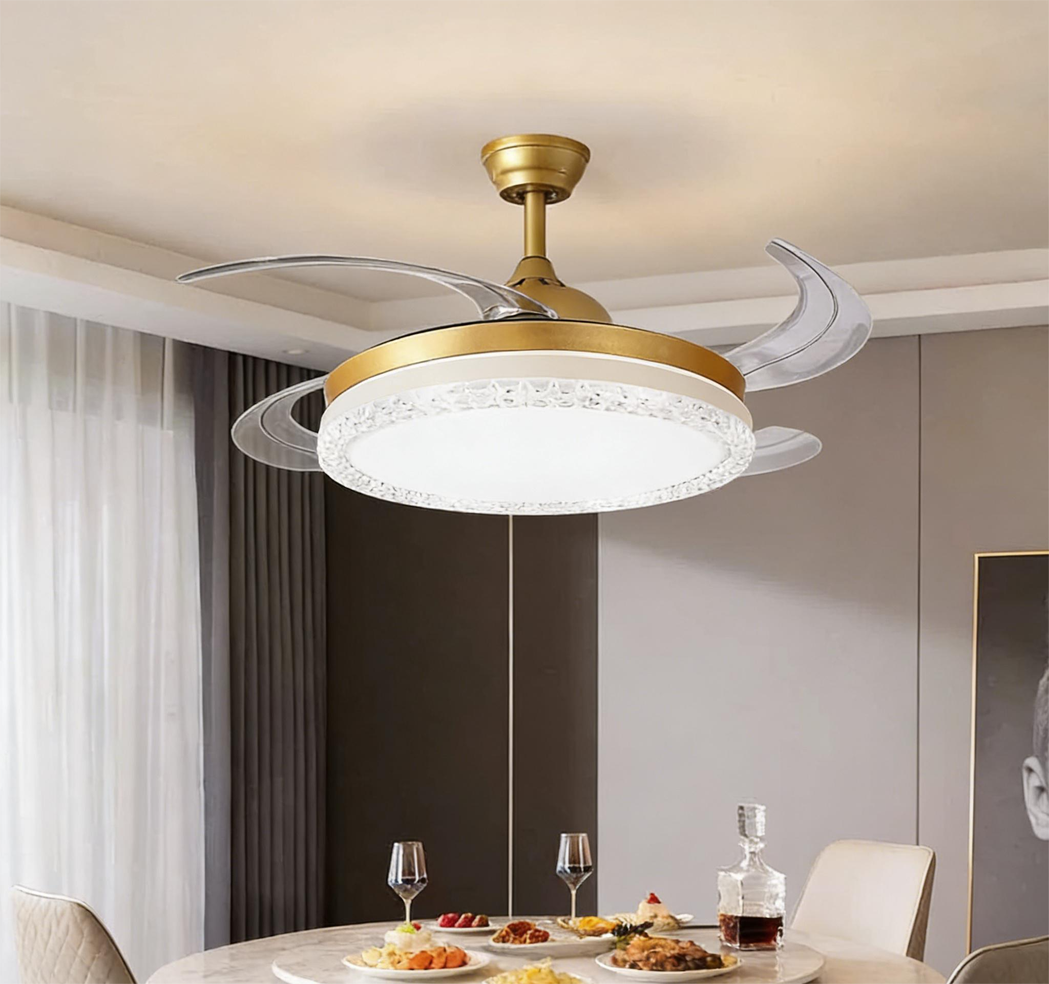 MODI New Ceiling Fan Light, Cream Style Modern Minimalist All-in-one Fan Lamp for Bedroom Living Room with Remote Control
