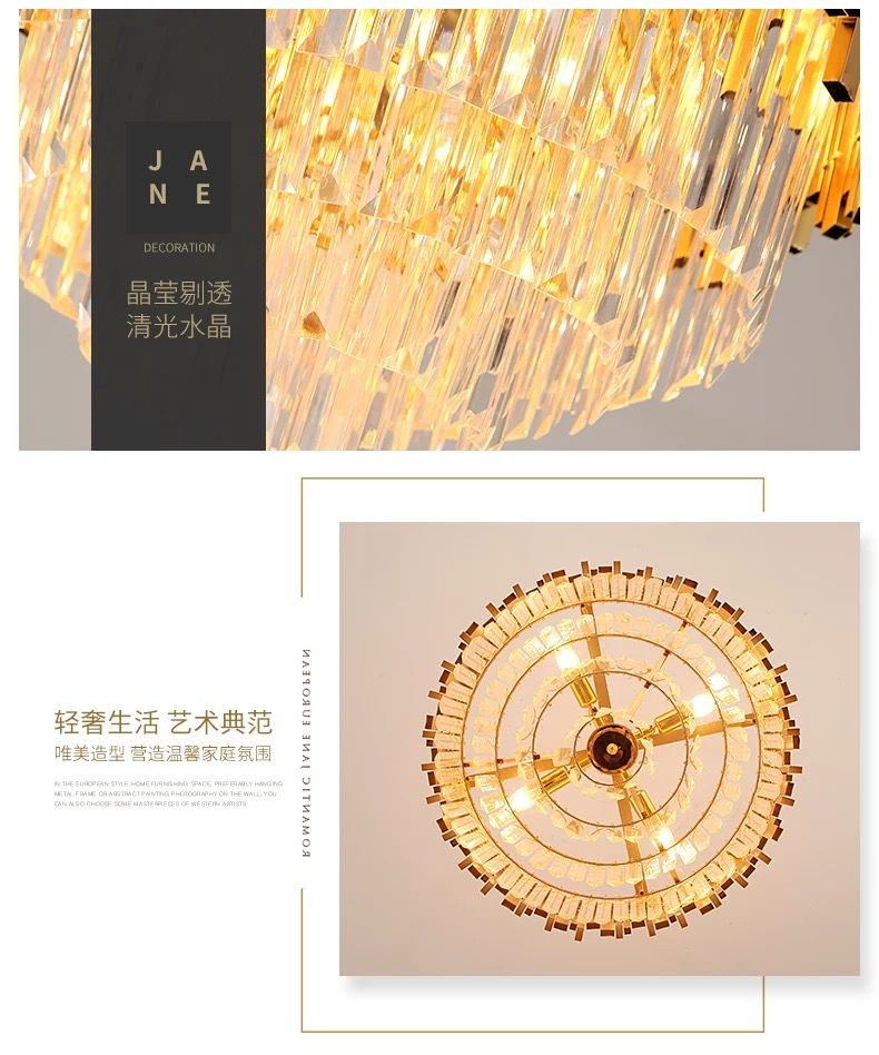 MODI Luxury Multi-Layer Crystal Chandelier, Modern Elegant Ceiling Pendant Lamp for Living Room, Dining Room & Bedroom