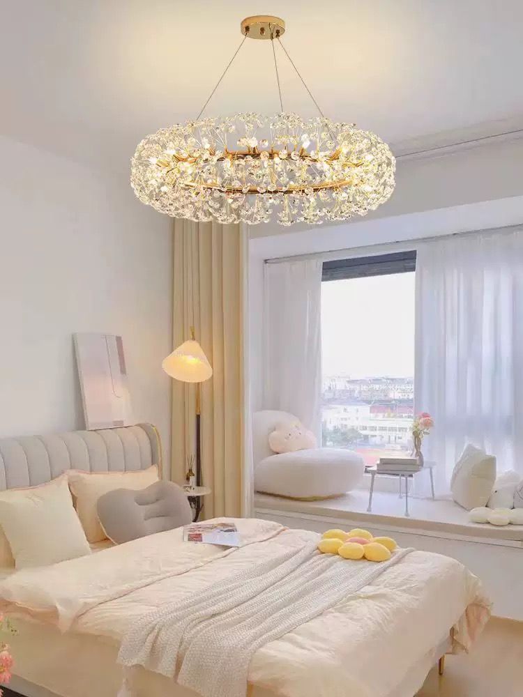 MODI Luxury Crystal Chandelier Modern Art Decor Ceiling Light, Living Room Dining Bedroom Lamp Full Home Package
