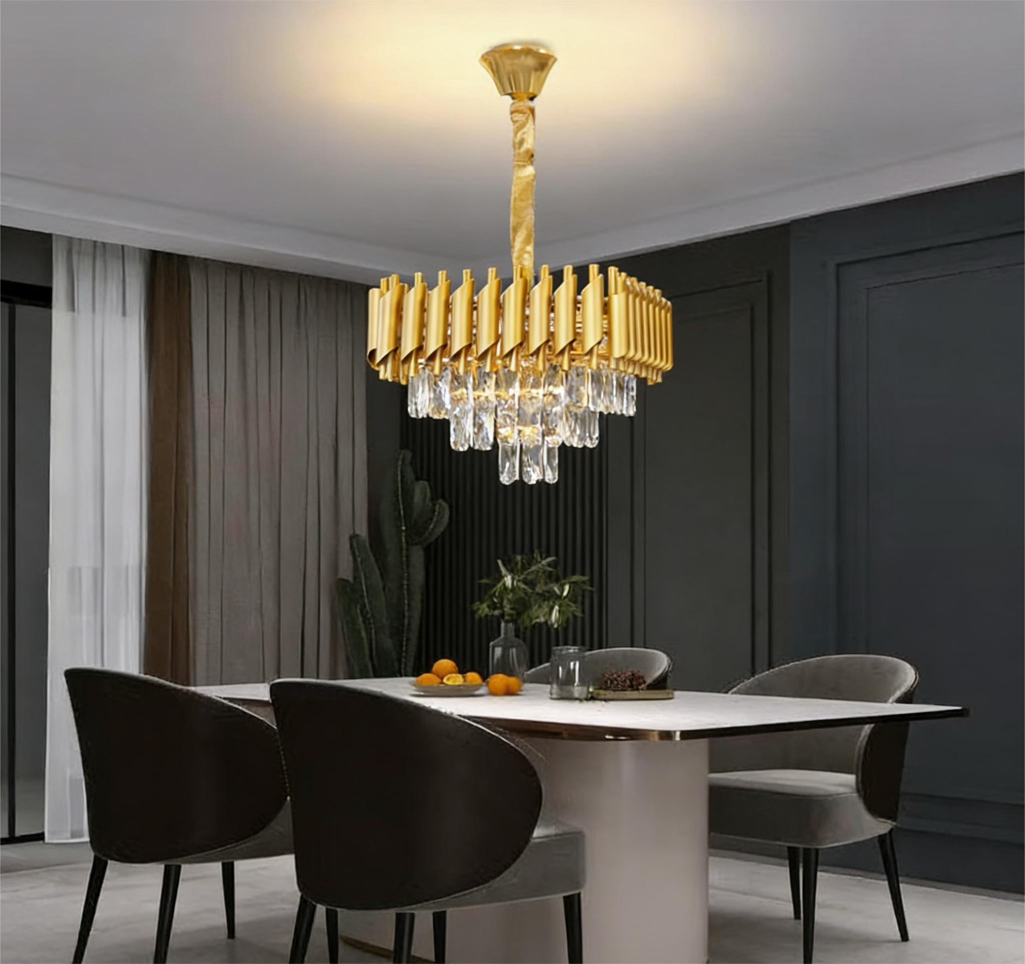 MODI High-End Light Luxury Crystal Ceiling Chandelier, Modern Art Decor Ceiling Light for Living Room, Dining Room & Bedroom, Full House Lighting Set