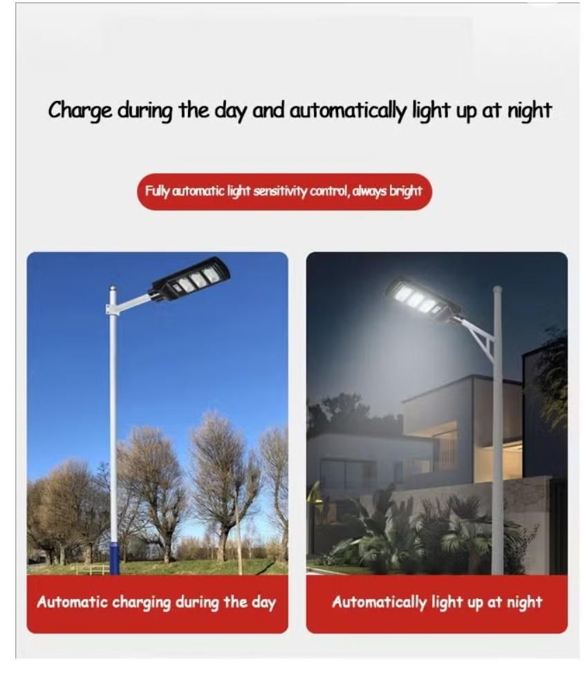 MODI LED Solar Street Light with Motion Sensor, Remote Control, IP65 Waterproof Outdoor Lamp + Steel Pole for Garage, Patio, Driveway, Yard, Garden, Parking Lot