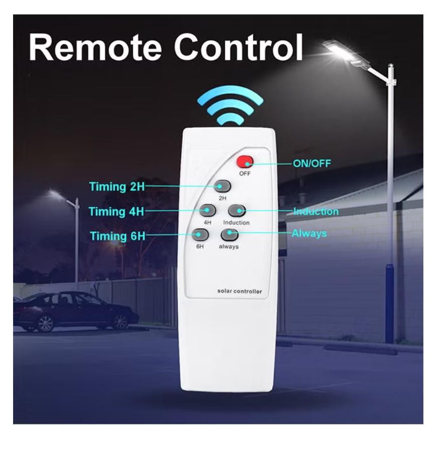 MODI LED Solar Street Light with Motion Sensor, Remote Control, IP65 Waterproof Outdoor Lamp + Steel Pole for Garage, Patio, Driveway, Yard, Garden, Parking Lot
