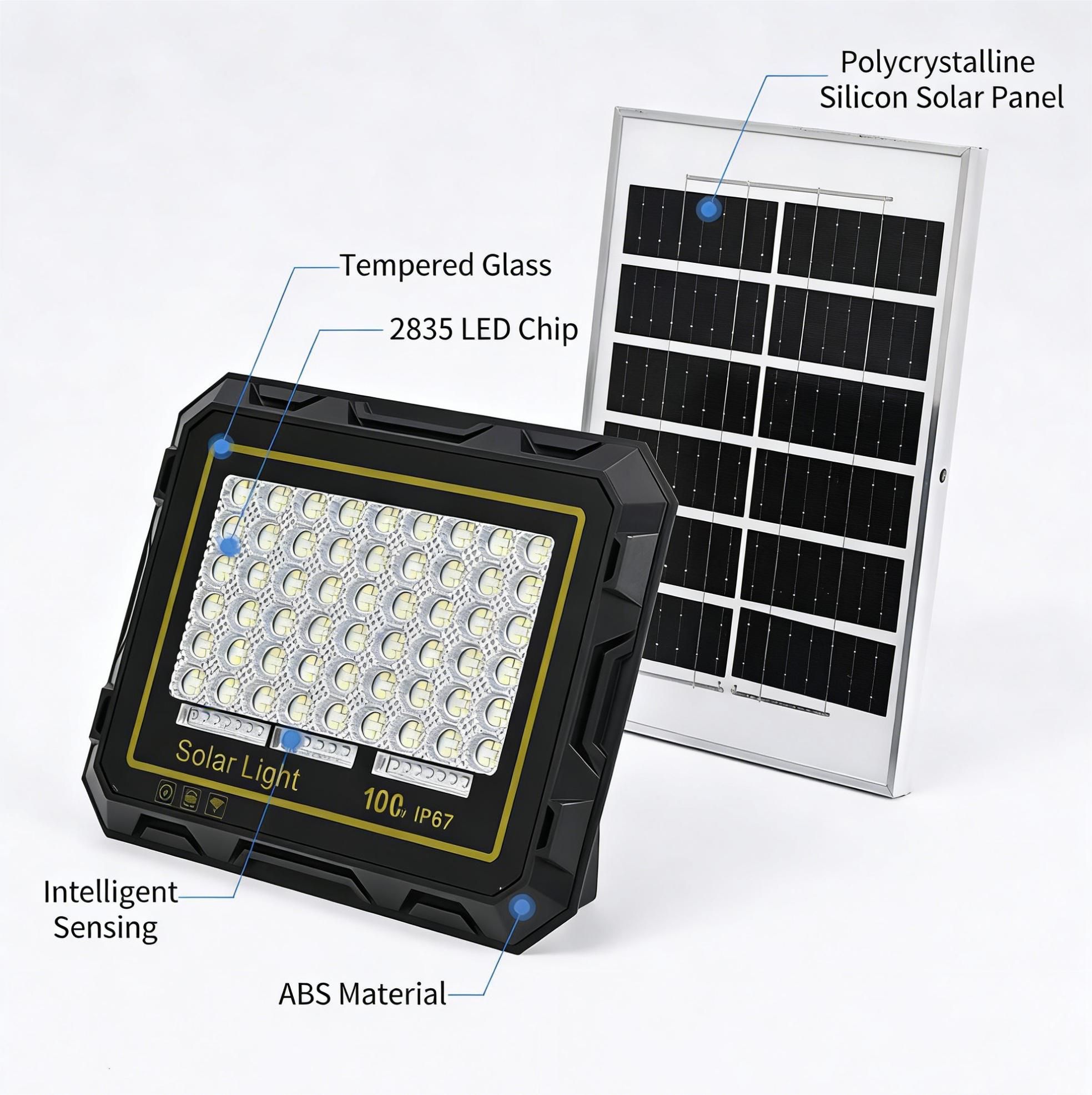 MODI Solar Flood Light, Outdoor Super Bright Waterproof Courtyard Light, Home Flood Light, Street Light, Motion Sensor Light, Emergency Light