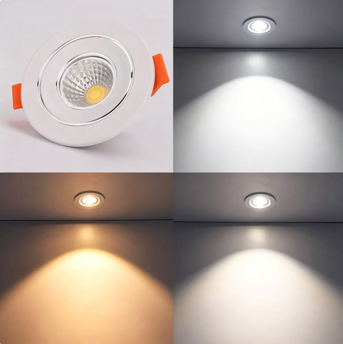 MODI New 4PCS LED Built-in spotlight COB Recessed Down lights 7W,Ceiling Light Perfect for Home and Office Use
