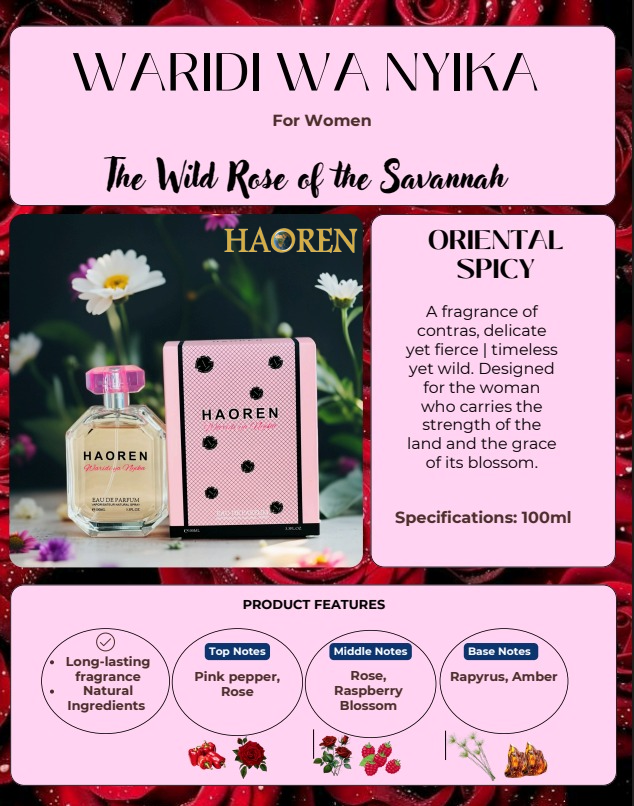 Haoren Waridi Wa Nyika Eau de Parfum – Luxury Women’s Perfume | Floral Woody Fragrance | Long-Lasting Perfume in Kenya