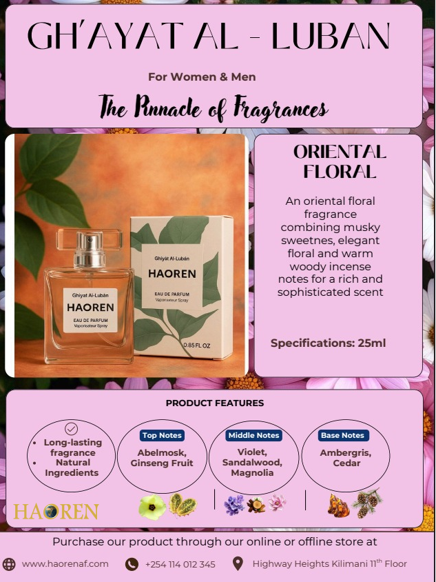 Haoren Ghayat Al Luban Eau de Parfum – Luxury Oriental Floral Perfume | Long-Lasting Unisex Fragrance in Kenya | Premium Incense Scent