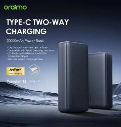DEALS!Oraimo Traveller Power Bank 30000mAh 27000mAh 20000mAh 10000mAh 12W Smart Fast Charging Slim Portable Power Bank type C Charging universal Compatibility Powerbank with overcharge protection