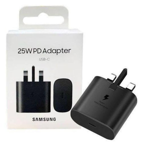 Samsung 25 Watts White Super Fast Charger/ Adapter With Type C Output For Galaxy A16, A06, A26, A36, A56, A14, A15, A23, A24, A25, A33, A34, A35, A53, A54, A55, A73, A74,S Series