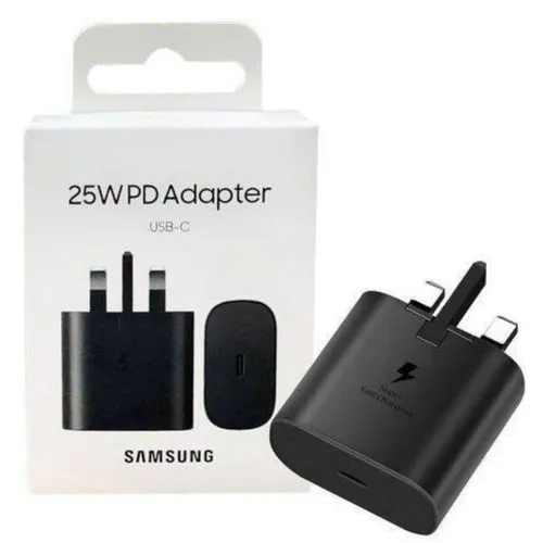 Samsung 25 Watts White Super Fast Charger/ Adapter With Type C Output For Galaxy A16, A06, A26, A36, A56, A14, A15, A23, A24, A25, A33, A34, A35, A53, A54, A55, A73, A74,S Series