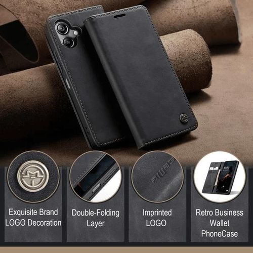DISCOUNTED DEALS!!!Premium CaseMe Leather Flip Case: Samsung Galaxy A06 -Retro Leather Flip Magnetic Case, Card Slots & ID Holder, Kickstand, All Round Shockproof