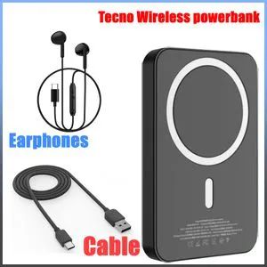 DISCOUNTED DEALS!!!Tecno Wireless 5000mAh Powerbank: Type-C & Micro-USB Inputs, Fast Charging