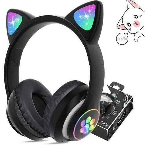 FLASH SALE DEALS!!!! Cat STN-28 Pro Headphones - LED Light Cat Ears, 7-Hrs Playtime, Bluetooth Wireless & Wired Mode, TF Card Support, Built-in Microphone, Noise Cancellation, Foldable - Headphones