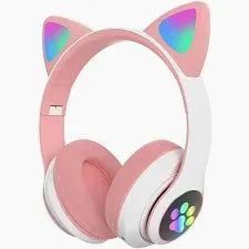 FLASH SALE DEALS!!!! Cat STN-28 Pro Headphones - LED Light Cat Ears, 7-Hrs Playtime, Bluetooth Wireless & Wired Mode, TF Card Support, Built-in Microphone, Noise Cancellation, Foldable - Headphones