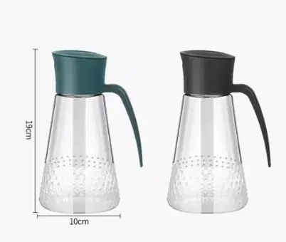 FESTIVE DEALS!!!OIL DISPENSER BOTTLE, 630 ML LEAK-PROOF GLASS CONDIMENT JAR WITH AUTOMATIC CAP AND STOPPER, -DRIP SPOUT, ON-SLIP HANDLE FOR KITCHEN COOKING