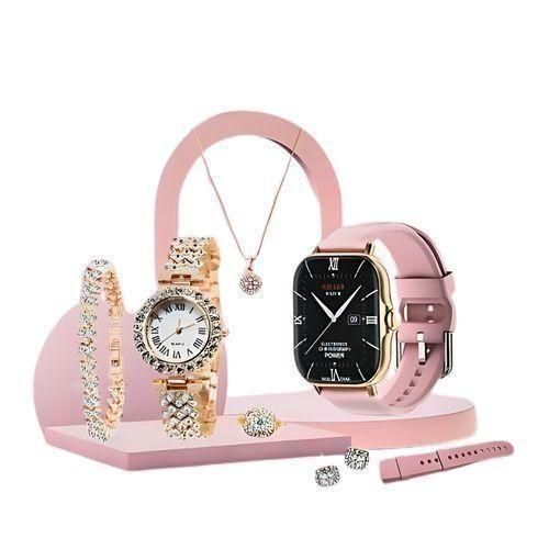 DISCOUNTED DEALS!!!A58 A58 Plus Smartwatch Gift Set, A Stylish And Affordable Combo Package . Plus Smart Watch Suit 8 In1Smart Watch Set for Women Fitness Tracker Ladies Christmas/Birthday Gift Box.