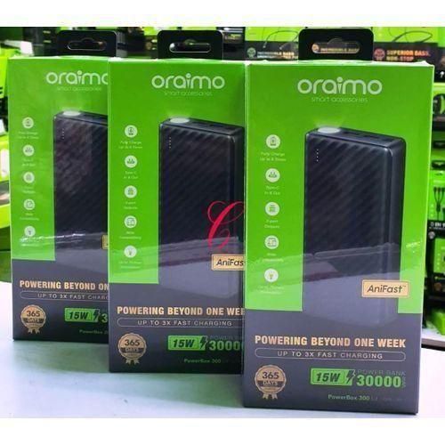 DEALS!Oraimo Traveller Power Bank 30000mAh 27000mAh 20000mAh 10000mAh 12W Smart Fast Charging Slim Portable Power Bank type C Charging universal Compatibility Powerbank with overcharge protection