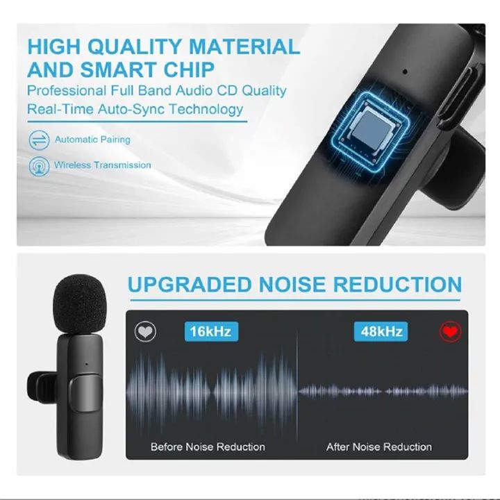 DISCOUNTED DEALS!!!!!Wireless Lapel Lavalier Microphone,Noise Cancellation Wireless Mic K9 Type C /Iphone Multifunction Long Range Transmission for Vlog Short Video for Live Show(Double Microphone)