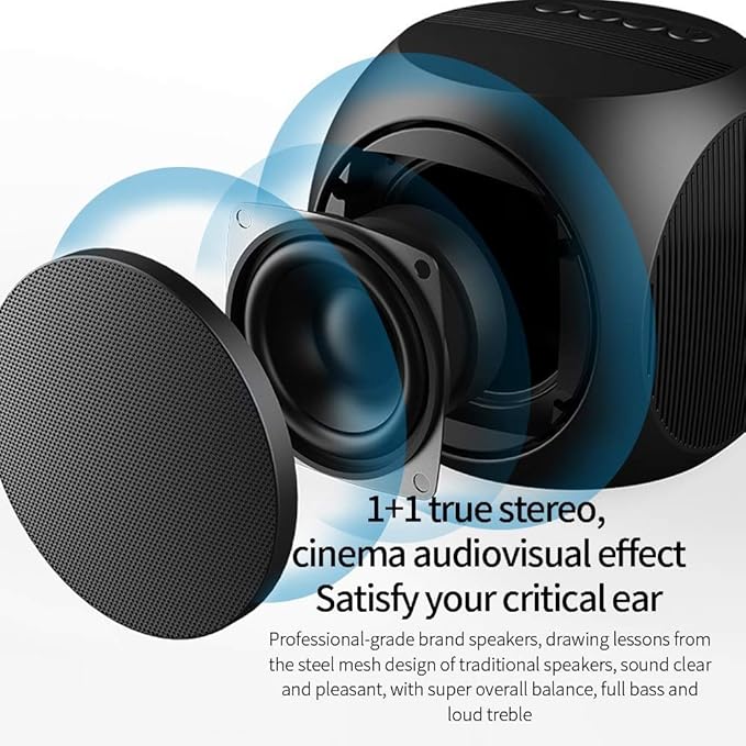 TIME LIMITED DEALS!!!!SQ M2 Bluetooth Speaker 5W, Portable Speaker with Immersive Sound Quality, Powerful Bass, 24H Playtime, Waterproof, Bluetooth v5.0 and in-Built Mic