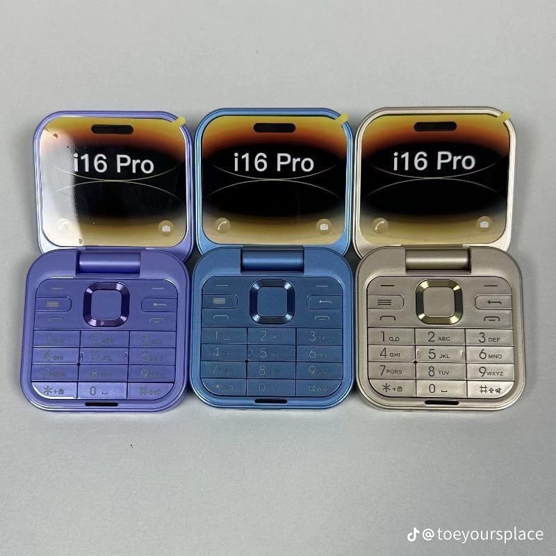 i16 MINI FLIP PHONE DUAL SIM CARD TWO - 2 SIM CARD SLOT BATTERY 500MAH FM RADIO 1.44 INCH SCREEN DISPLAY FOLDABLE PHONE NEW ARRIVAL ON OFFER KABAMBE KATULULU FEATTURED PHONE