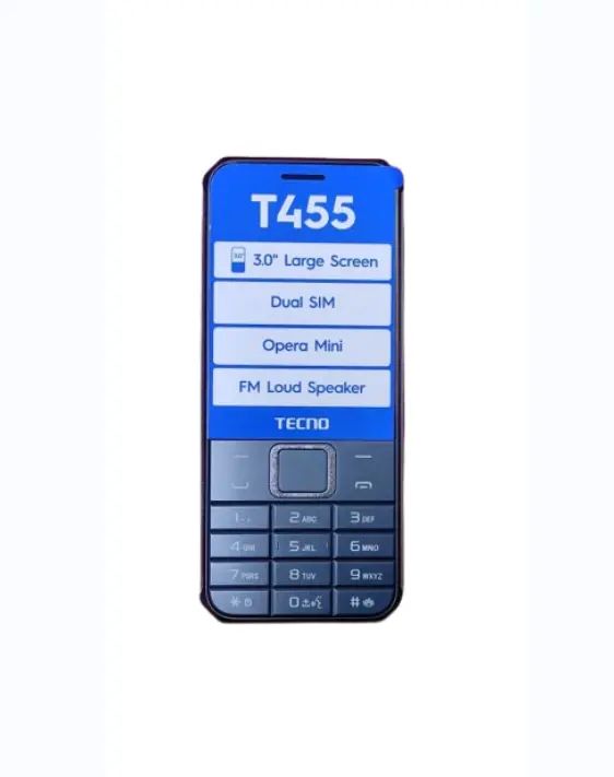 [NEW ARRIVAL] TECNO T455 DUAL SIM CARD LARGE SCREEN 3’’ FM LOUD SPEAKER CAMERA BATTERY CAPACITY 2000 MAH FAST CHARGER TYPE C STORAGE 8MB ROM+8MB RAM BRAND NEW