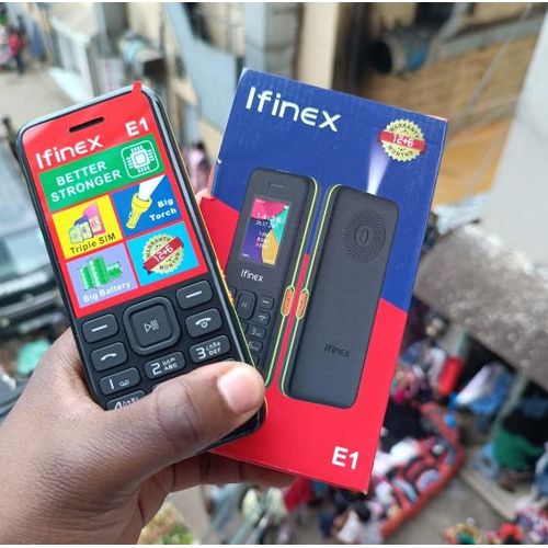 Ifinex E1 Triple Sim, Button/ KABAMBE/ KATULULU/ MULIKA MWIZI Phone With Torch, Wireless FM Radio, Facebook and Internet Browser, Music