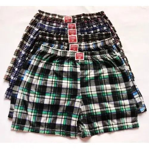 6Pcs Pure Cotton Assorted Mens Checked Boxers 100% High Quality Soft.