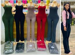 New Arrivals Trending Flared Jumpsuit Lightweight Flared Bottom Wide Leg Pants Women Jumpsuit Casual Fashion One Piece Cami Tank Top JumpSuit Everywhere Wear Ladies Baddie Trendy (Fits Sizes 8-12)