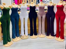 New Arrivals Trending Flared Jumpsuit Lightweight Flared Bottom Wide Leg Pants Women Jumpsuit Casual Fashion One Piece Cami Tank Top JumpSuit Everywhere Wear Ladies Baddie Trendy (Fits Sizes 8-12)