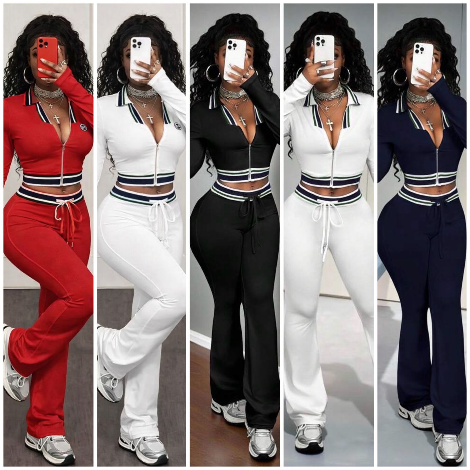 Ladies 2-Piece Set – Trousers & Long Sleeve Sweater Top