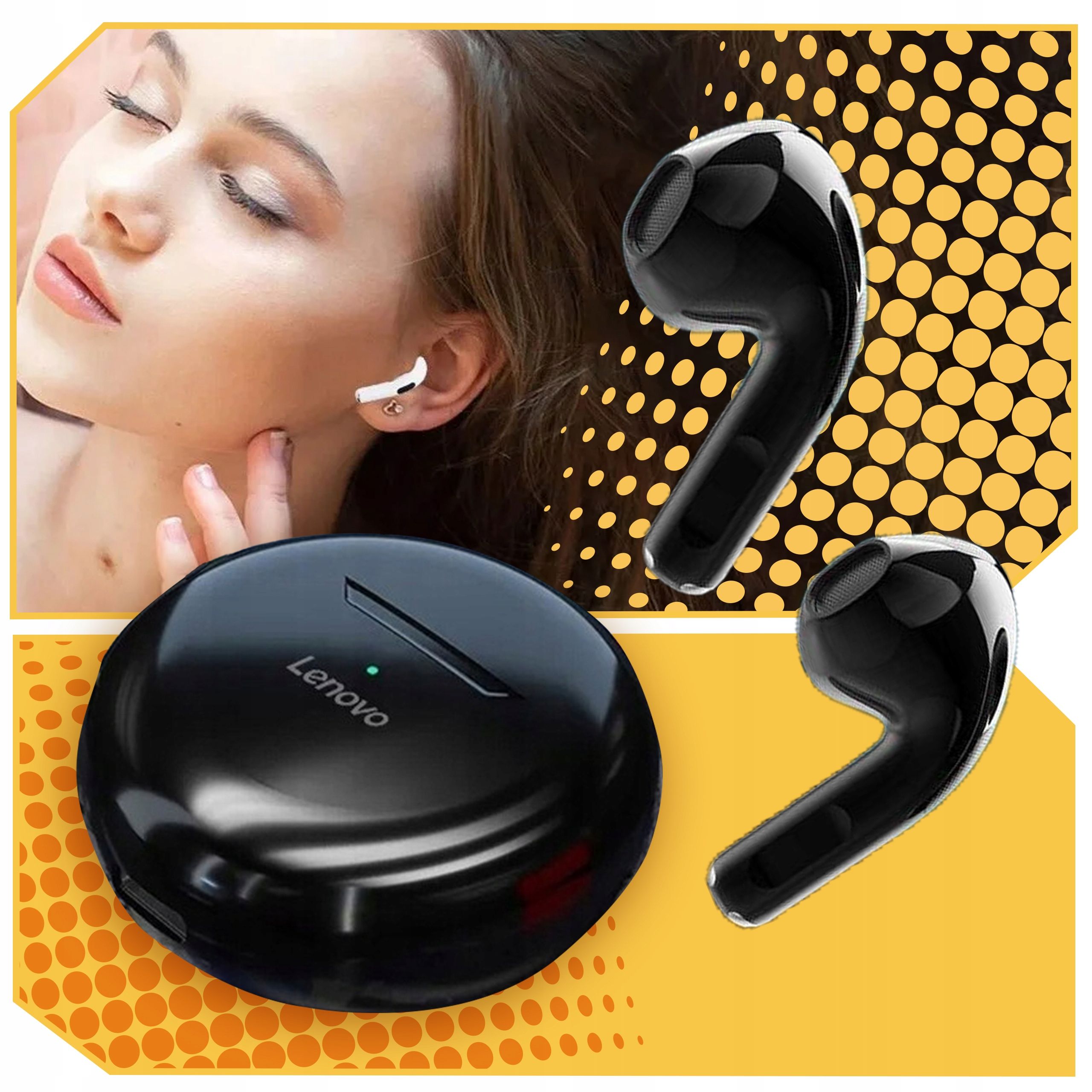 Lenovo HT38 TWS Bluetooth Earphone Mini Wireless Earbuds with Mic for iPhone Xiaomi Sport Waterproof 9D Stere Headphone