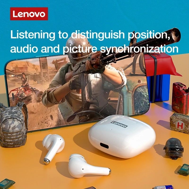 Lenovo LP40 Pro TWS Bluetooth Earphone Mini Wireless Earbuds Sport Gaming Bluetooth 5.1 Headset with Charging Box Mic Support Call Video for iPhone Xiaomi Oppo