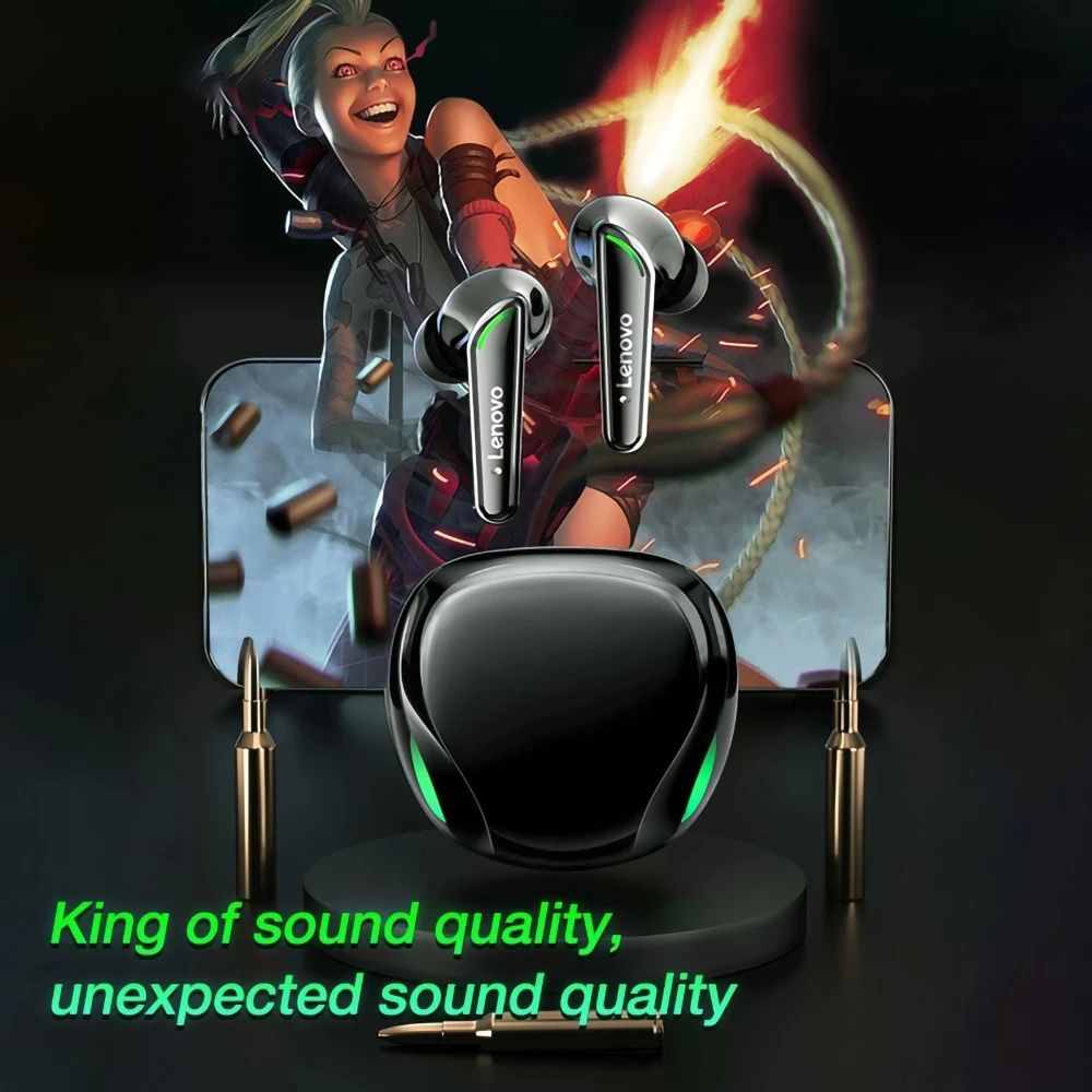 Lenovo XT92 True Wireless Earbuds BT5.1 Gaming Earphone Low Latency Game Headphones Touch Control Sport Headset with Mic 300mAh Charging Case