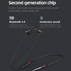 Lenovo HE05/HE05X Bluetooth Headset IPX5 Waterproof Sports Headphones Magnetic Neckband Wireless Headphones ios Android with Microphone