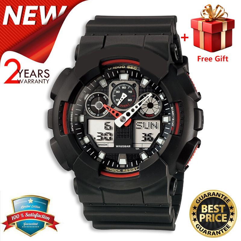 【2YEARS WARRANTY】GShock Casual Fashion Men’s Watches Men Sports Watches Automatic light Watch For Man GA-100-1A4