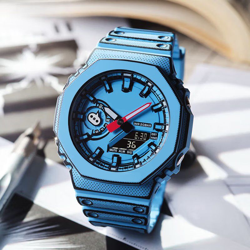 【2YEARS WARRANTY】GShock Octagonal Oak GA-2100MNG-2A shockproof Military Waterproof Sport LED Digital Quartz Men Watch