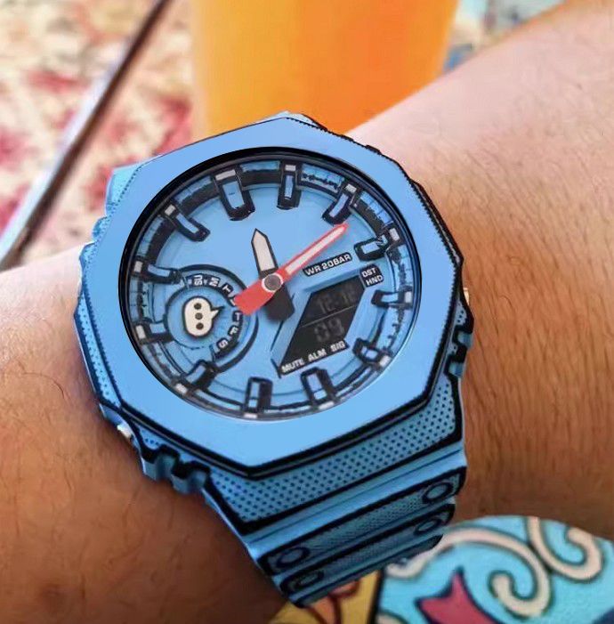【2YEARS WARRANTY】GShock Octagonal Oak GA-2100MNG-2A shockproof Military Waterproof Sport LED Digital Quartz Men Watch