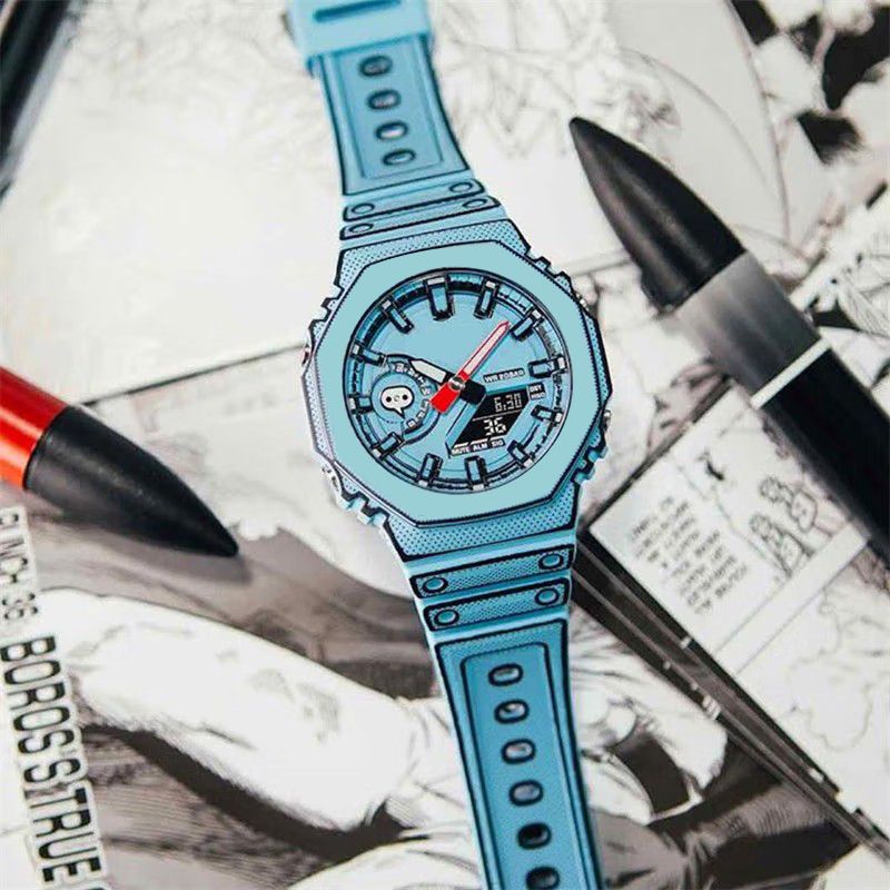 【2YEARS WARRANTY】GShock Octagonal Oak GA-2100MNG-2A shockproof Military Waterproof Sport LED Digital Quartz Men Watch