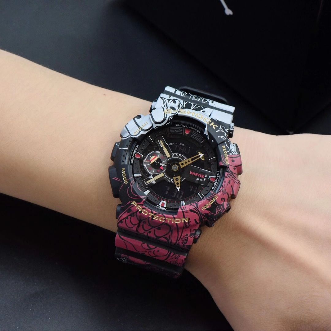 【2YEARS WARRANTY】GShock x One Piece GA-110JOP-1A4 shockproof Military Waterproof Sport LED Digital Quartz Men Watch