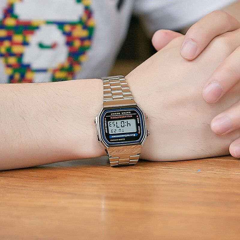 【2YEARS WARRANTY】GShock A168 Watch for Men LED Digital Waterproof Chronograph Stainless Steel Wristwatch A168WA-1W