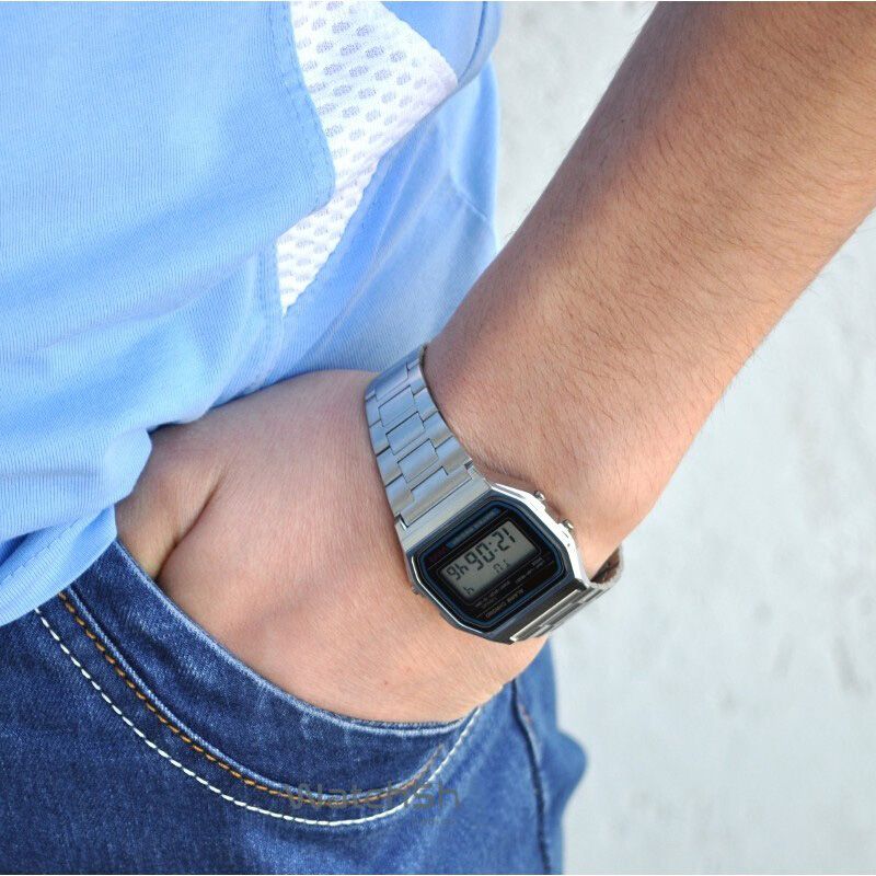 【2YEARS WARRANTY】GShock A158 Watch for Men LED Digital Waterproof Chronograph Stainless Steel Wristwatch A158WA-1D